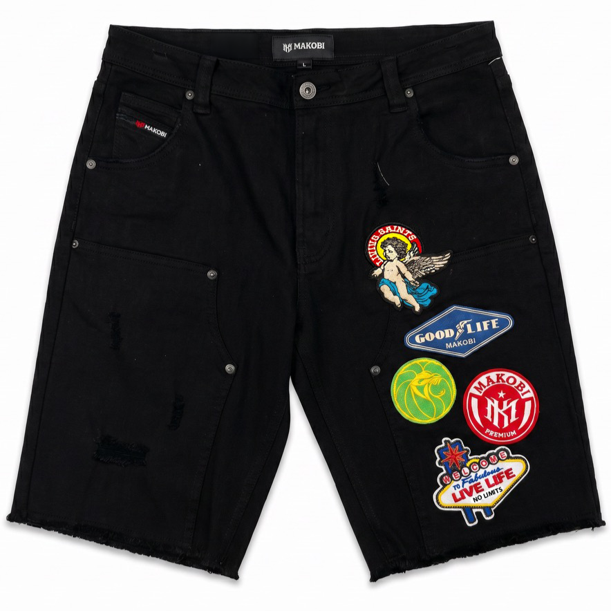 M941 Mondo Patch Denim Shorts - Black (NOT SOLD SEPARATELY - Add M441 to your Cart)