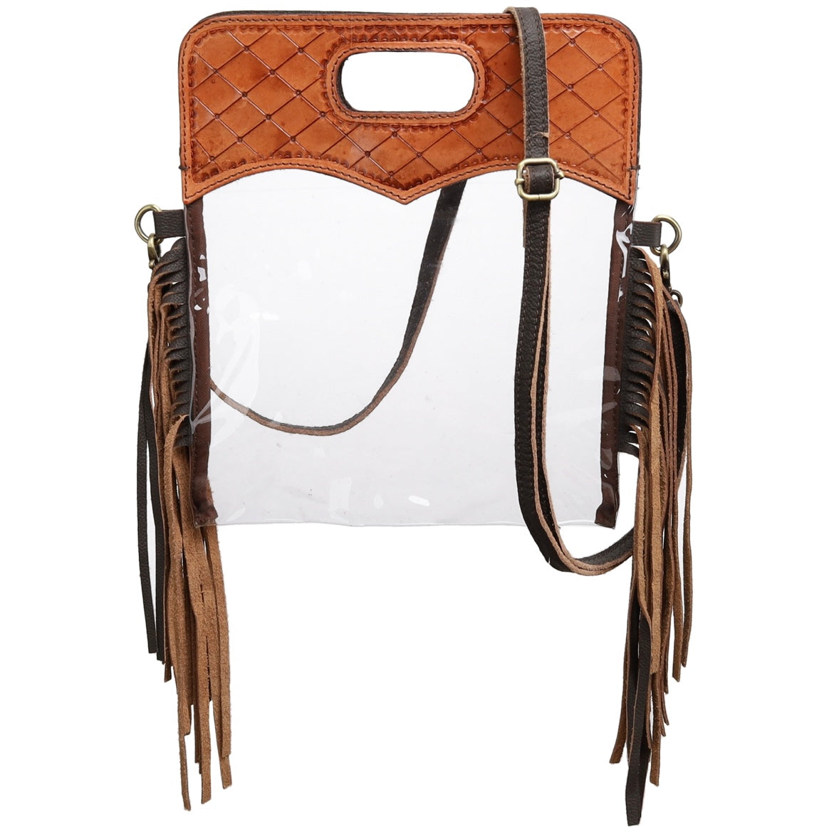 Clear Tooled Cross body