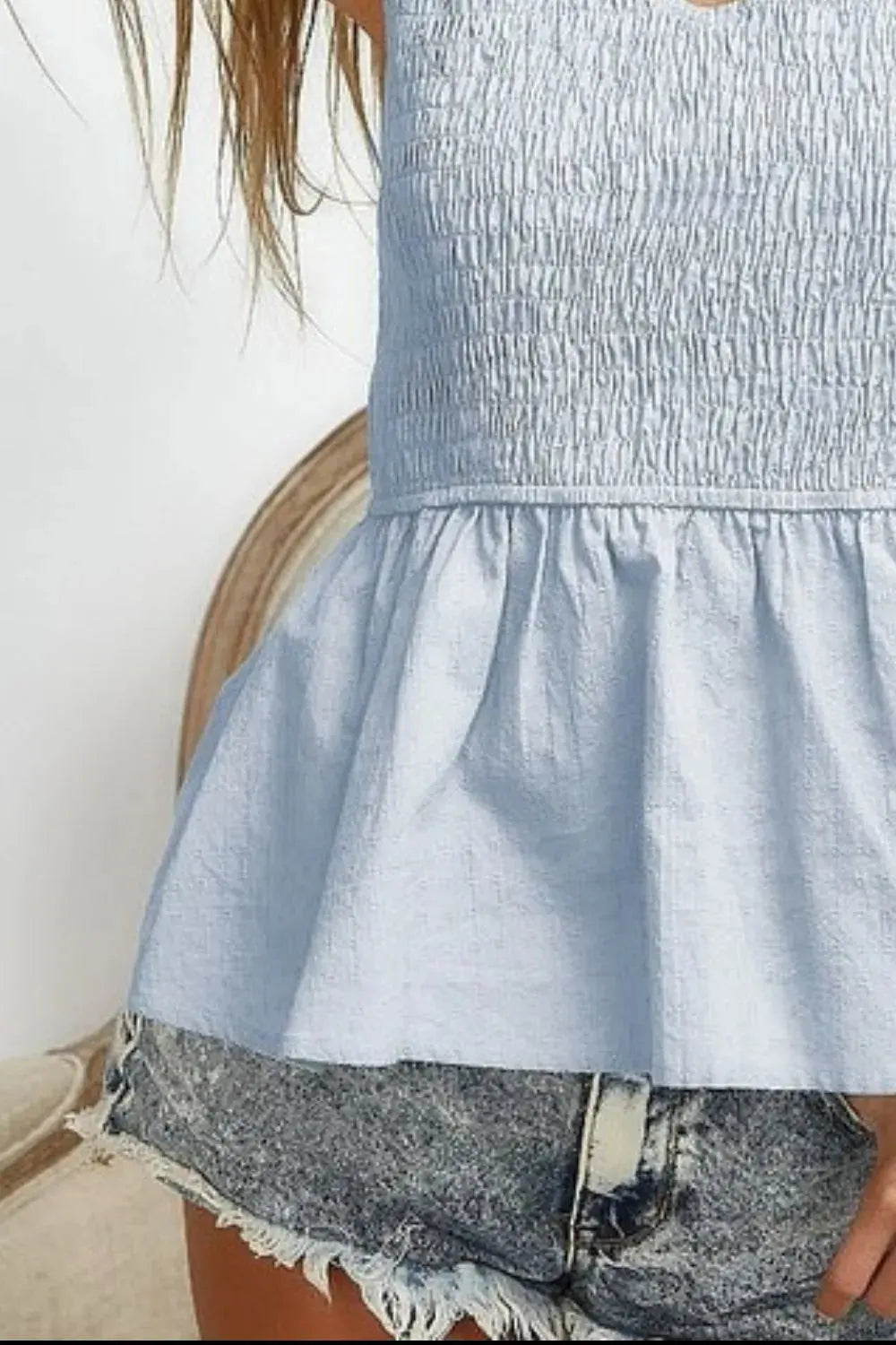 Women's Tank Top - Eyelet Woven & Elasticized - Summer Casual