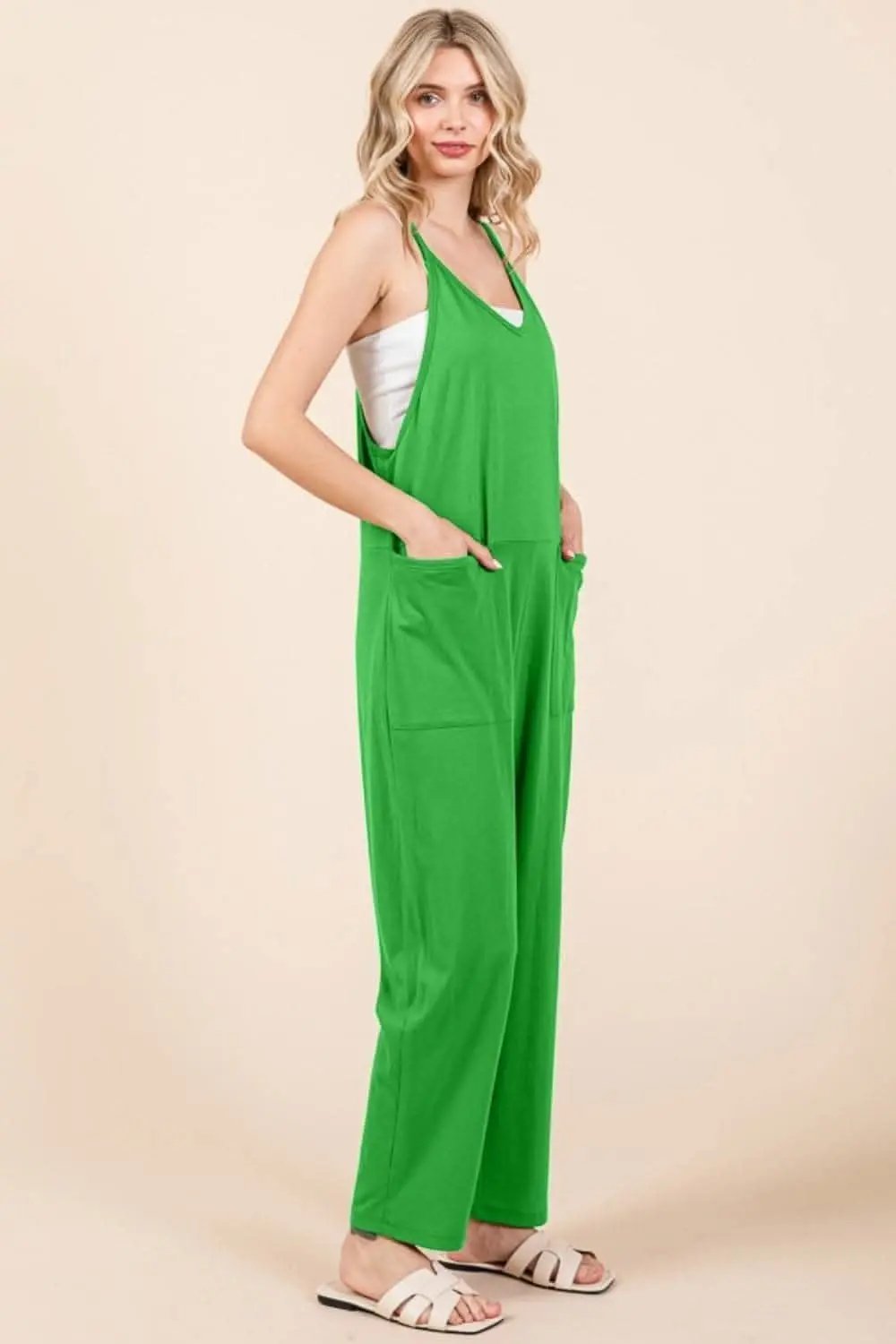 Trendsi Culture Code sleeveless jumpsuit with pockets