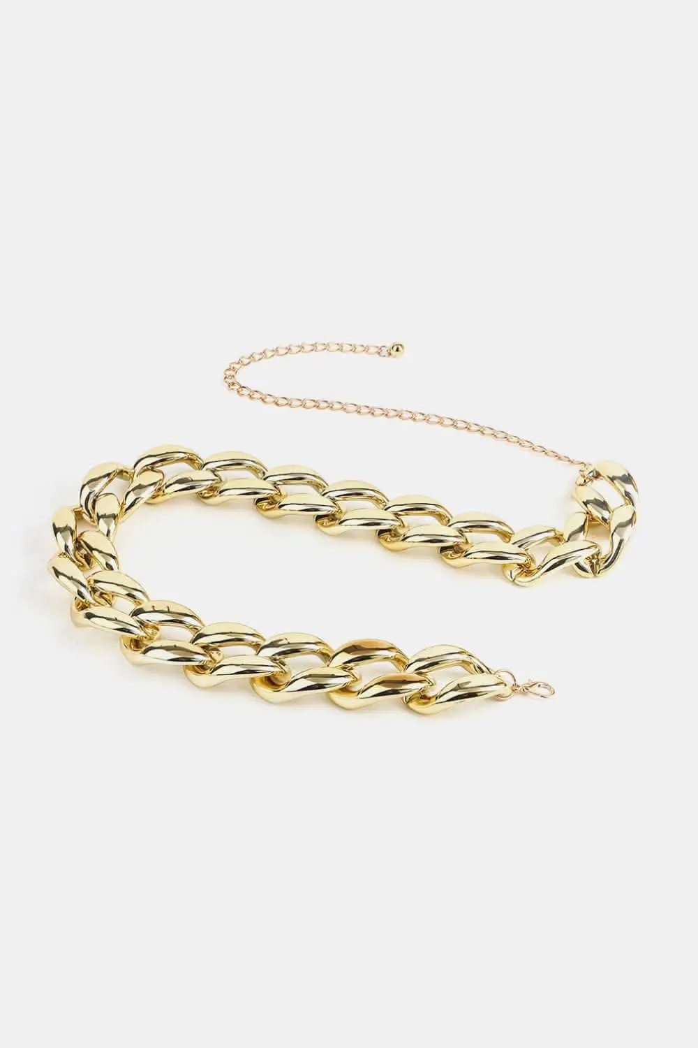 Trendsi Chic acrylic curb chain belt 1.2"