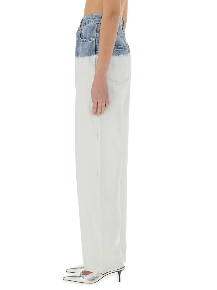 Two-Tone Wide Jeans