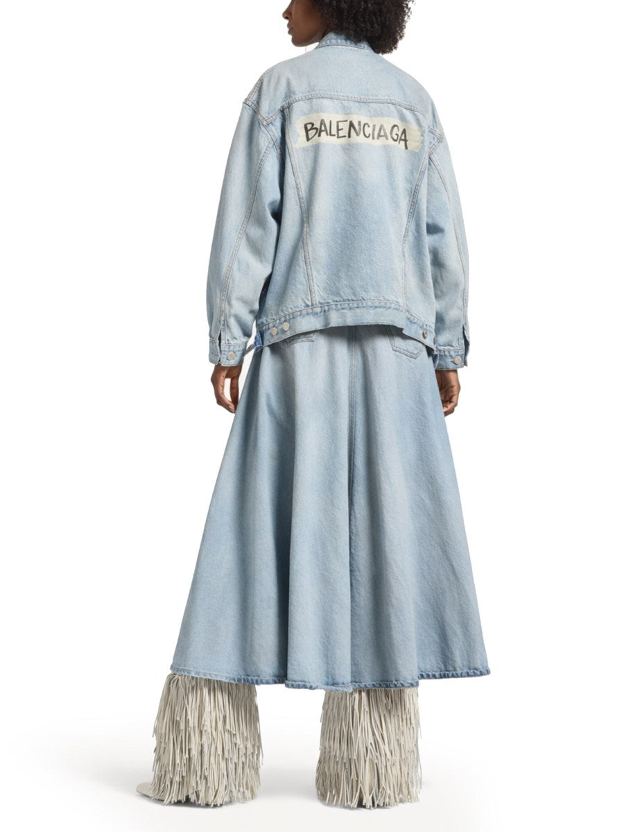 Oversized Denim Jacket in Light Blue