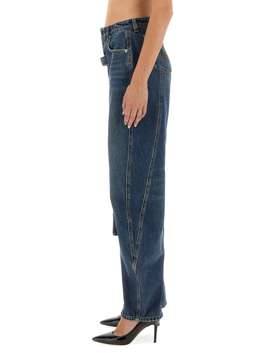 Low-Rise Curved Jeans