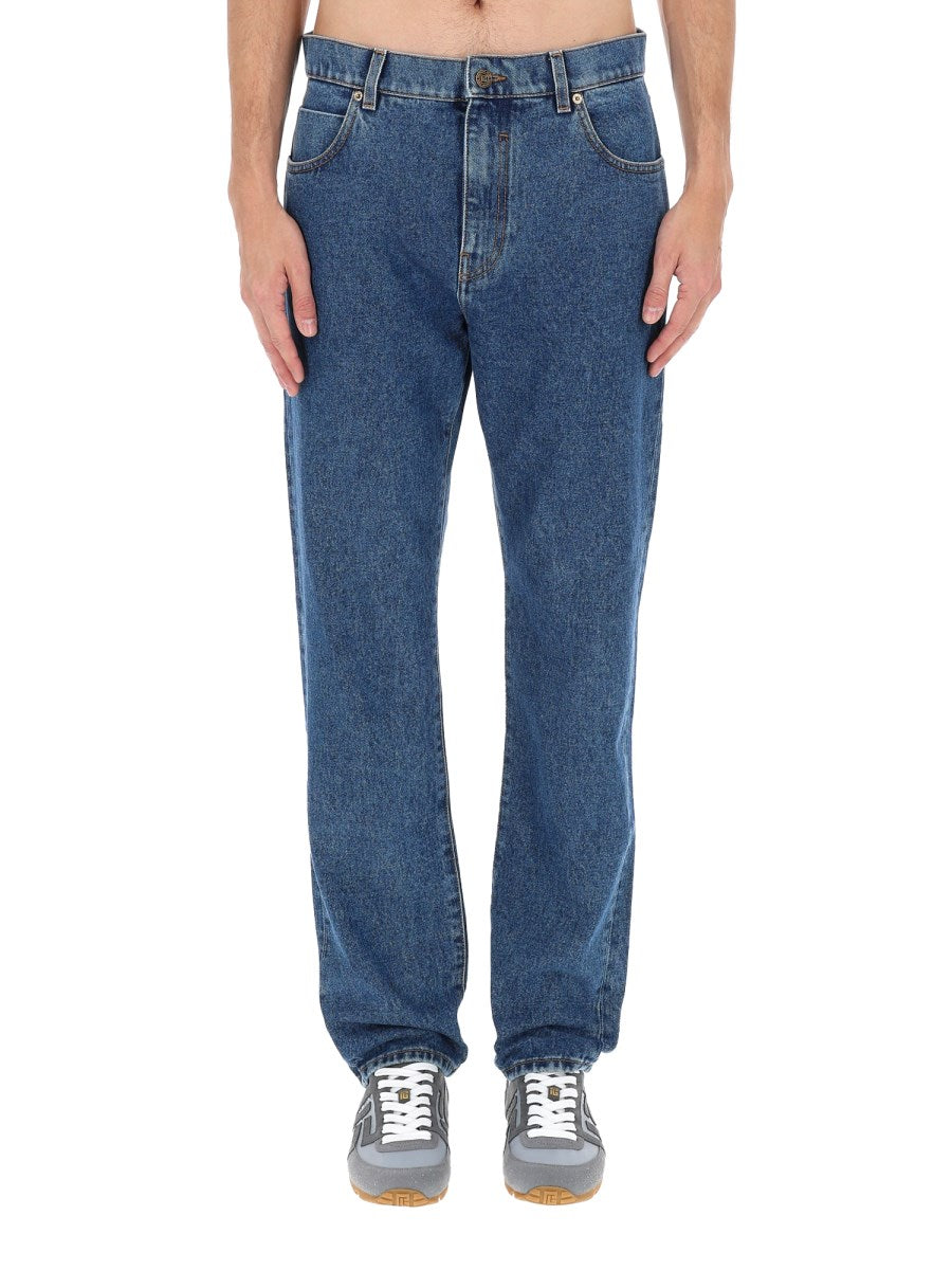 Regular Straight Jeans in Mid Blue