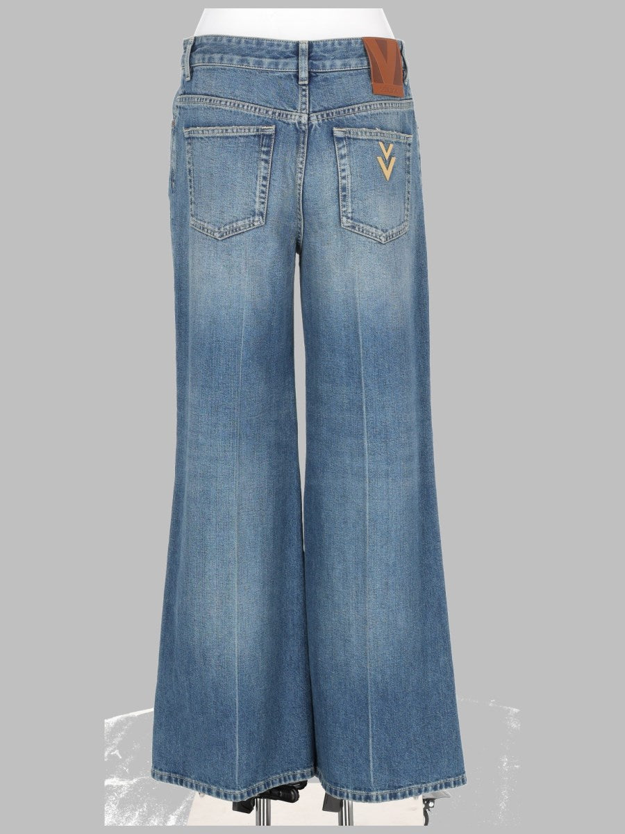 Wide Flare Jeans in Mid Blue