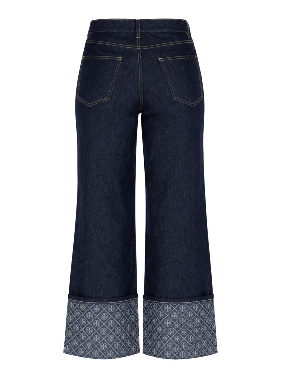 Jeans with Printed Turn-Ups