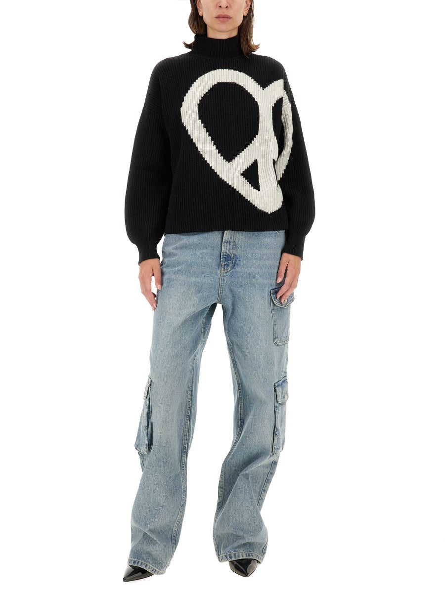 Wide Cargo Jeans in Light Blue