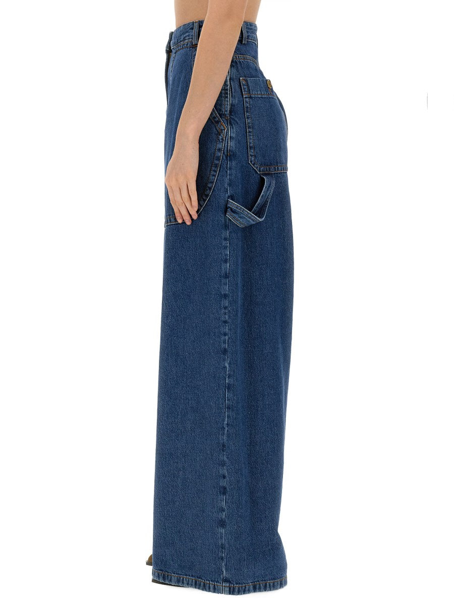 Wide-Leg Jeans with Patch Pockets