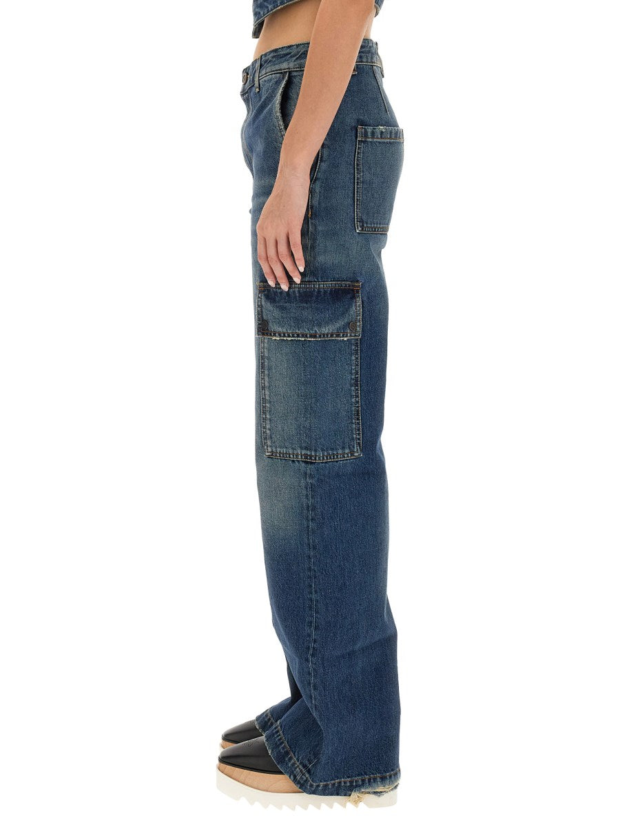 Cargo Jeans in Vintage Blue