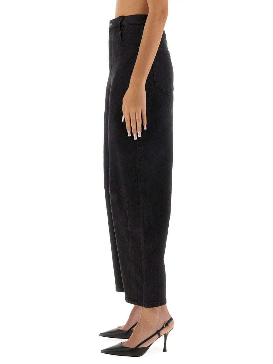 Barrel-Leg Jeans in Black