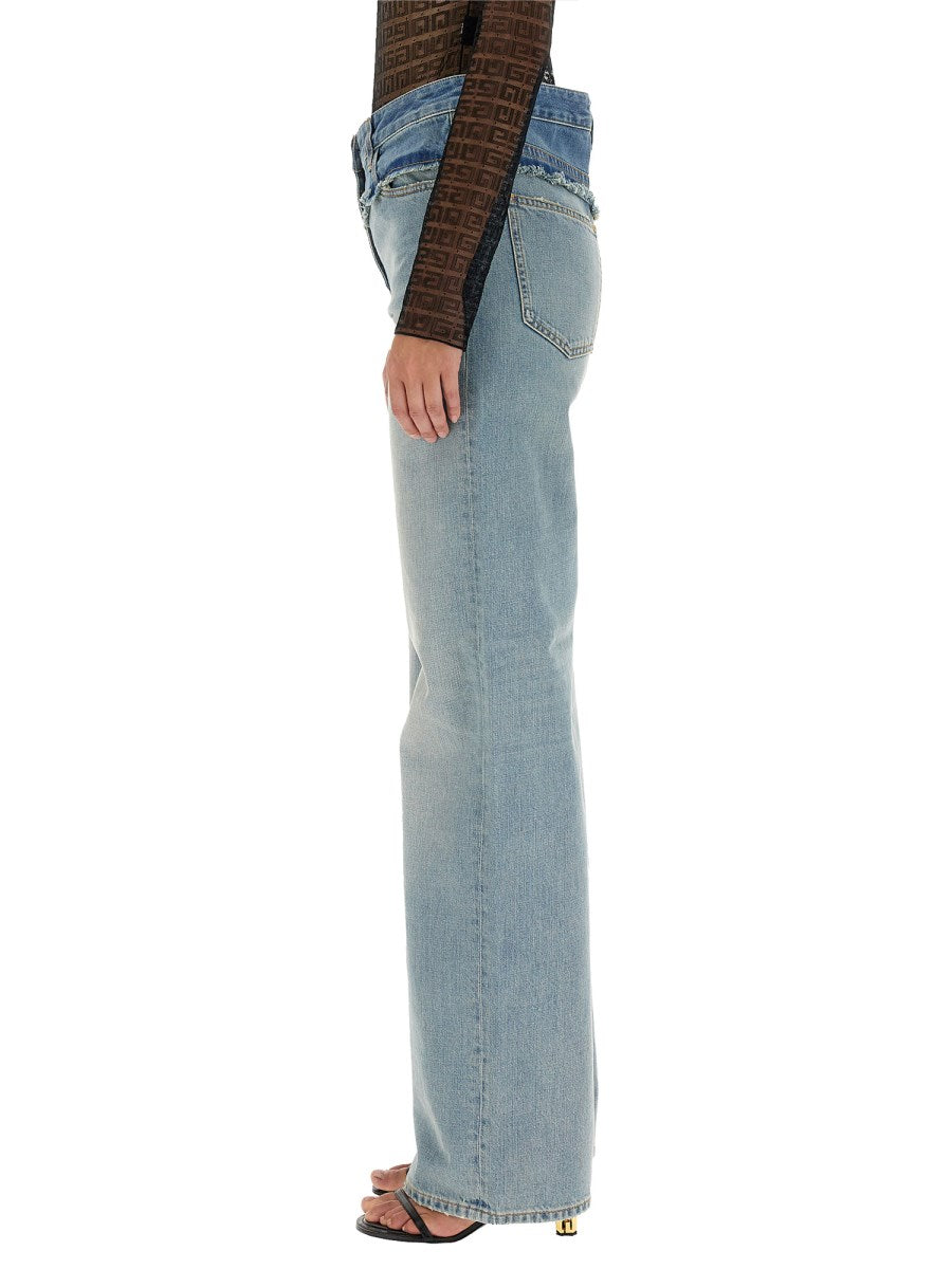 Oversized Jeans with Double Waistband