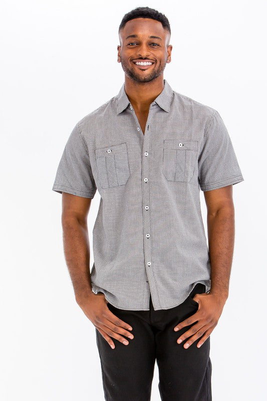 Mens Short Sleeve Button Down Shirt – - Main Image