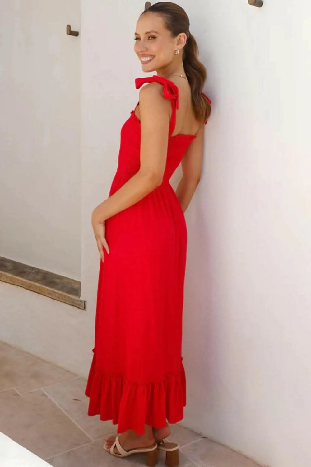 Trendsi swimwear - Elegant smocked ruffled dress