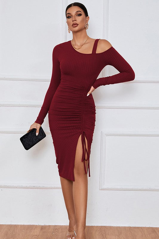 Sexy Fashion Dress - Burgundy / l Sexy Fashion Dress - Burgundy / l