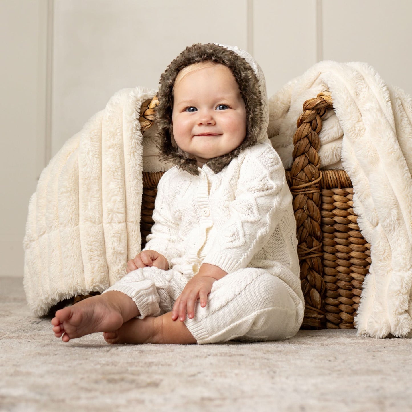 Faux Fur Hooded One Piece