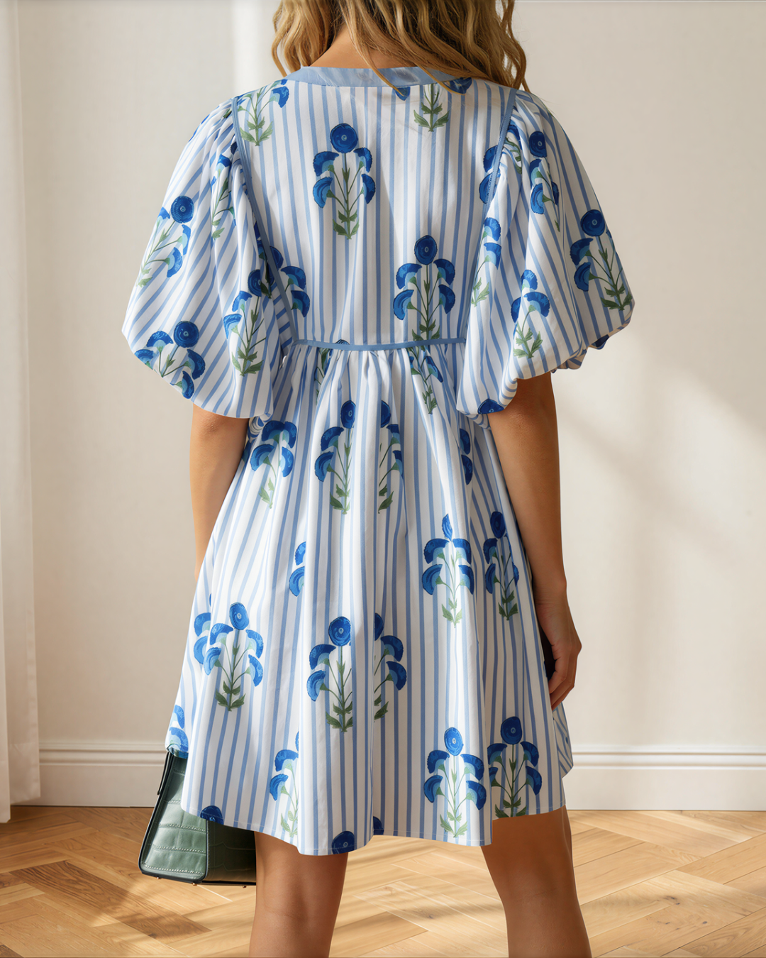 Catherine Puff Sleeve Flared Mini Dress