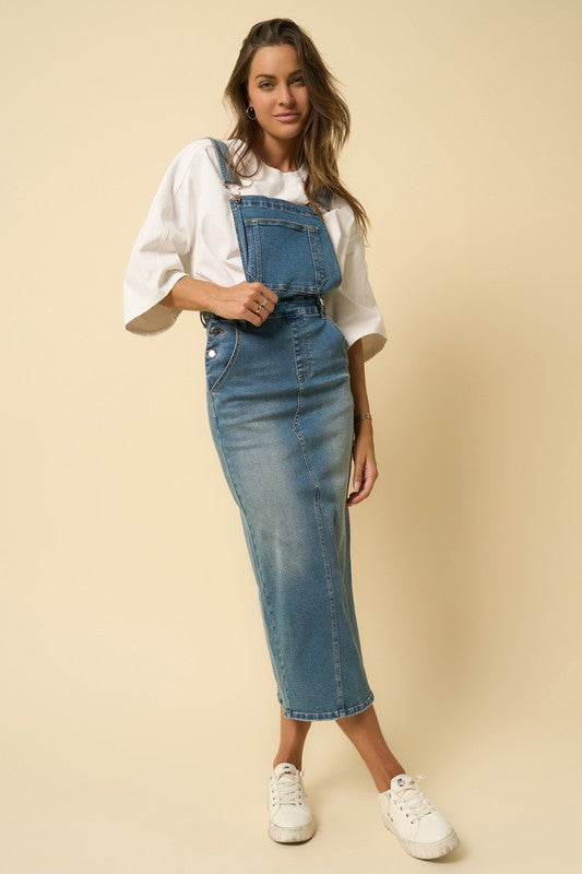 Denim Lab USA Overall Long Skirt | Denim Blue | L Denim Lab USA Overall Long Skirt | Denim Blue | L
