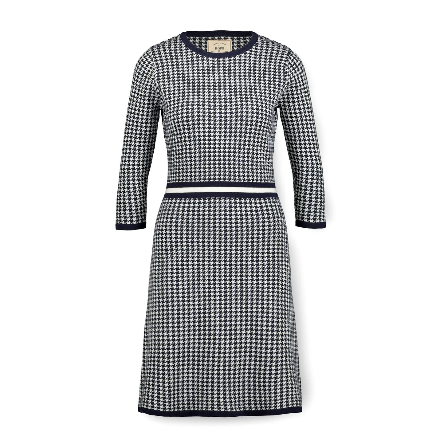 3/4 Sleeve Fit and Flare Sweater Dress