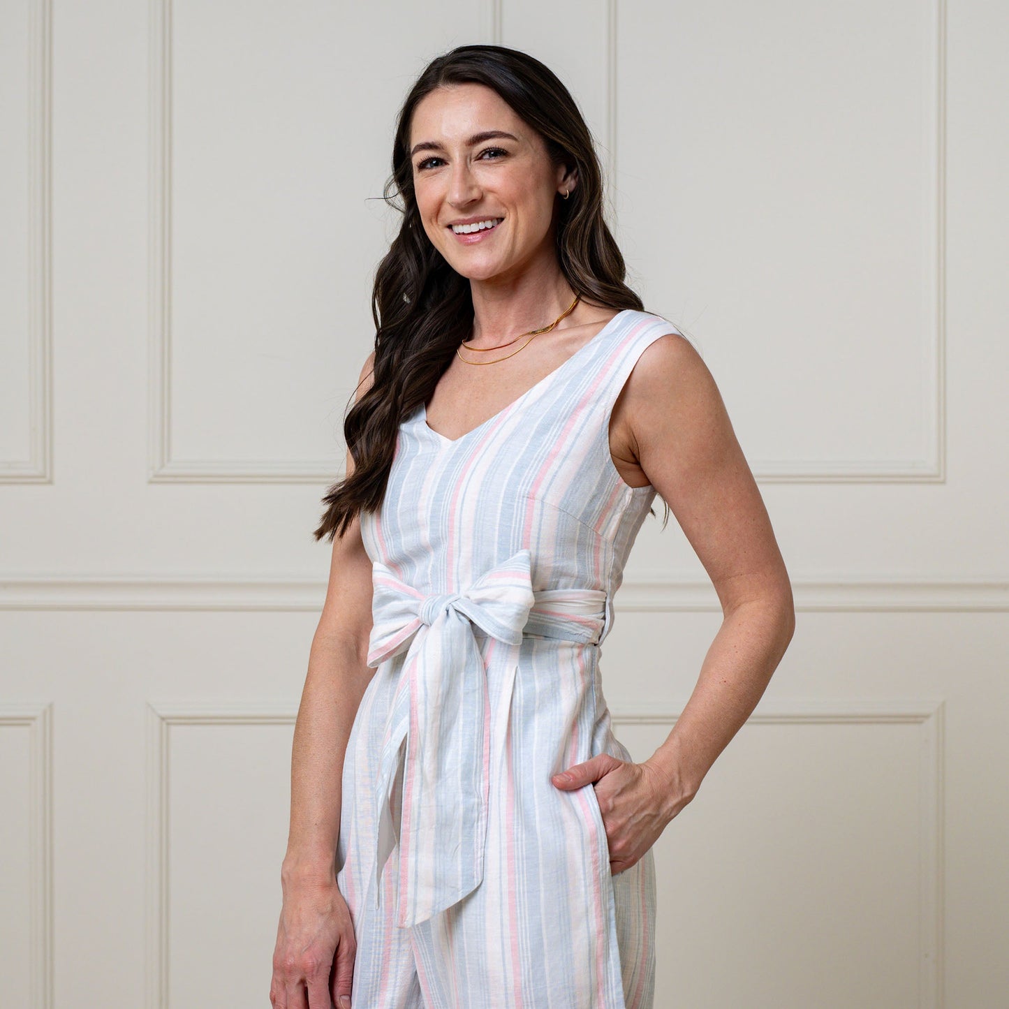 Tie-Waist Wide Leg Jumpsuit