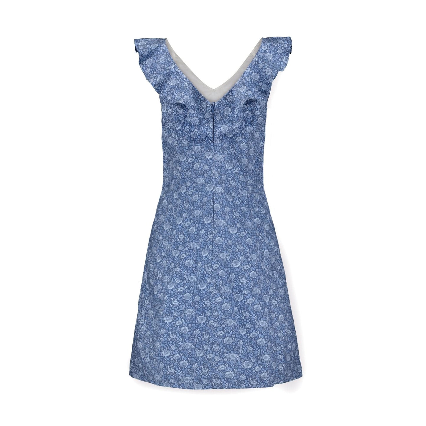 V-Neck Ruffle Shift Dress