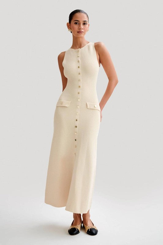 By Claude Women Fashion Long Maxi Knit Dress | Cream | L By Claude Women Fashion Long Maxi Knit Dress | Cream | L