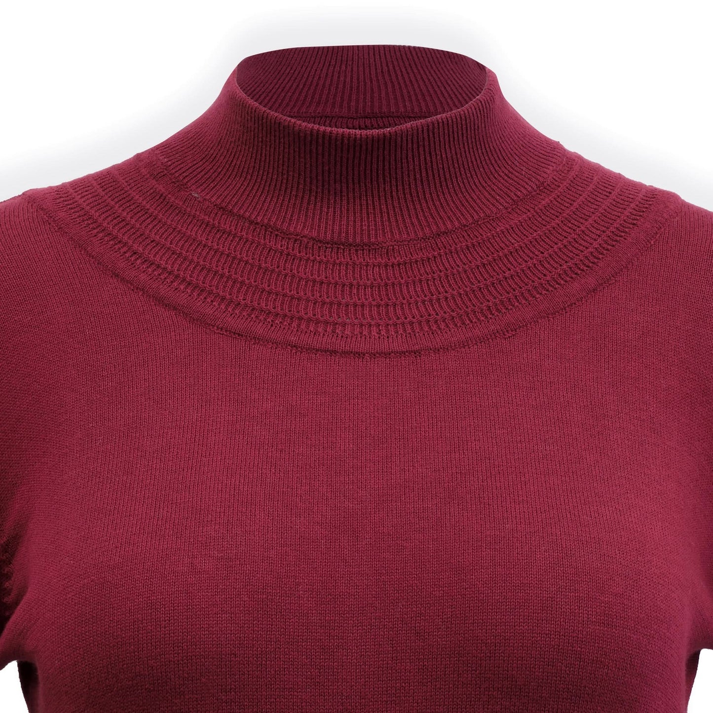 Mock Neck Puff Sleeve Sweater Dress