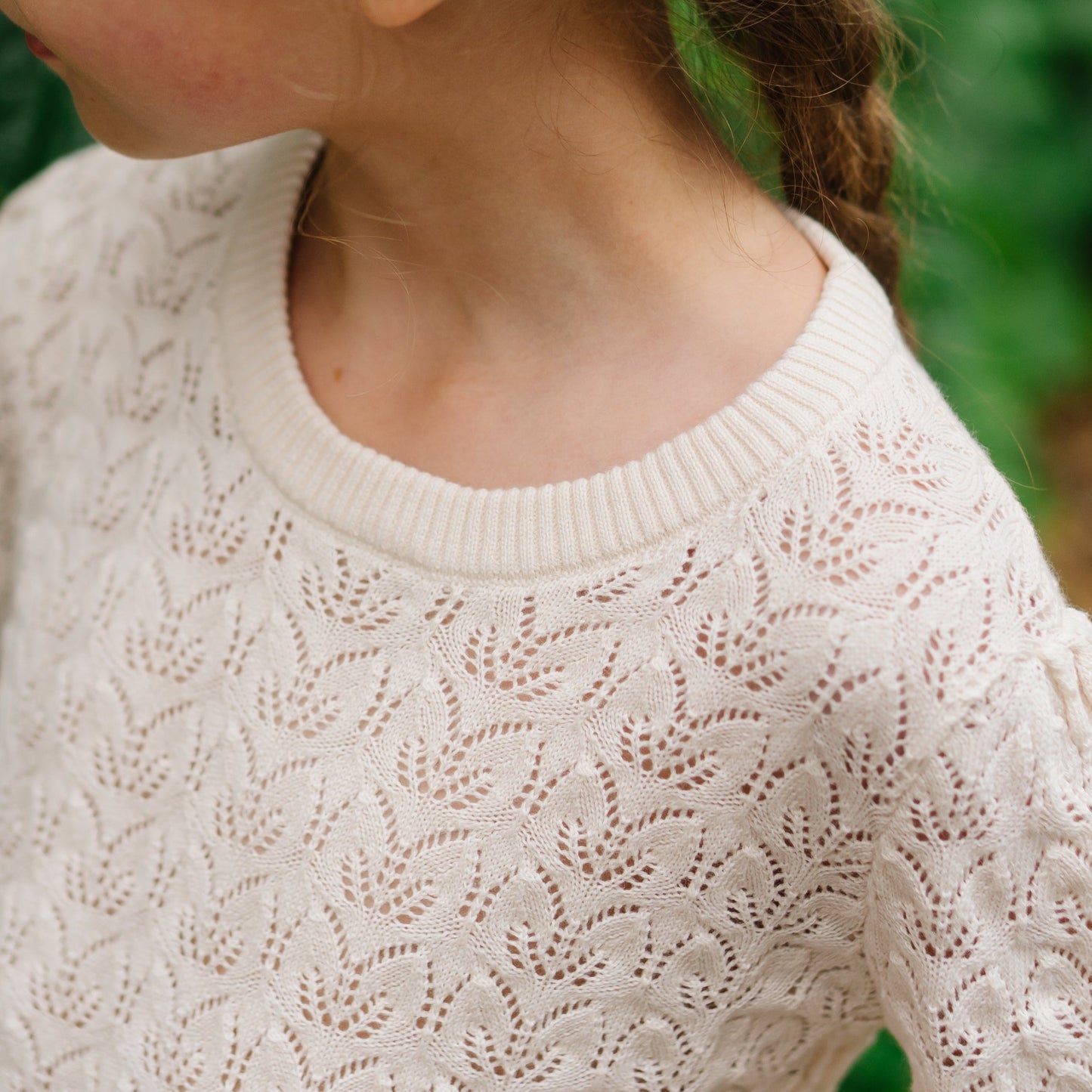 Balloon Sleeve Organic Pointelle Sweater - Baby