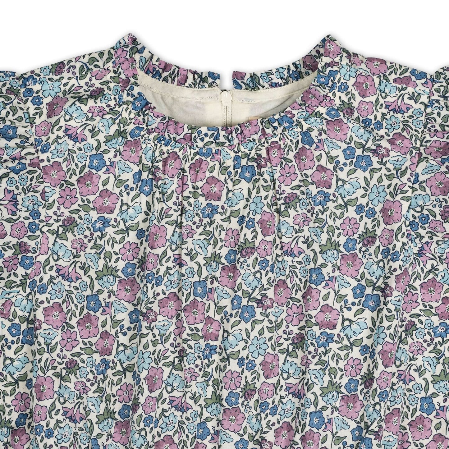 Organic Ruffle Edge Puff Sleeve Dress - Baby