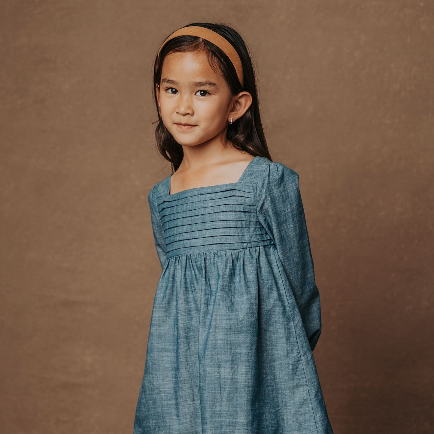 Organic Ruched Chambray Dress - Baby
