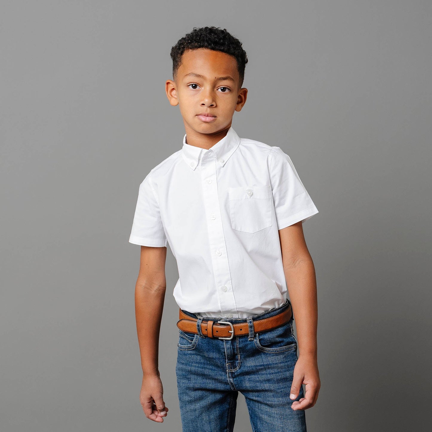 Organic Stretch Poplin Short Sleeve Shirt - Baby