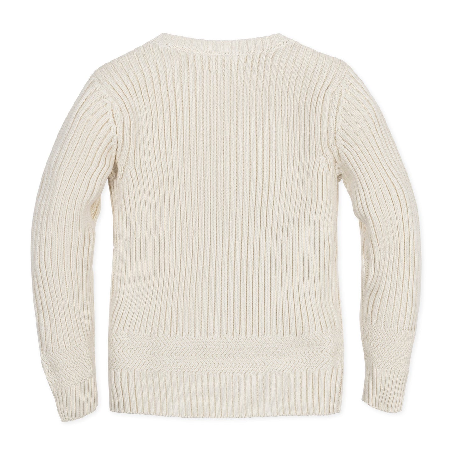 Organic Herringbone Detail Crew Neck Sweater