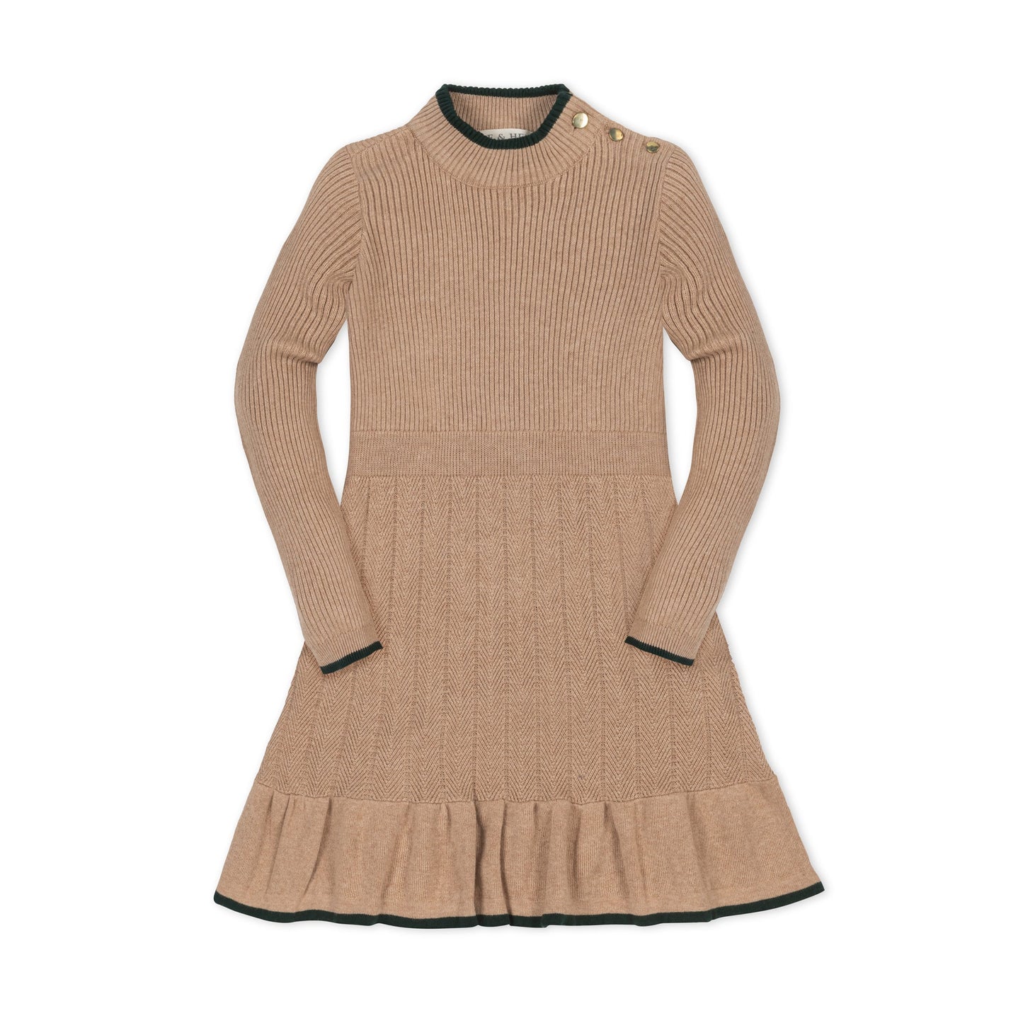 Organic Mock Neck Flounce Sweater Dress