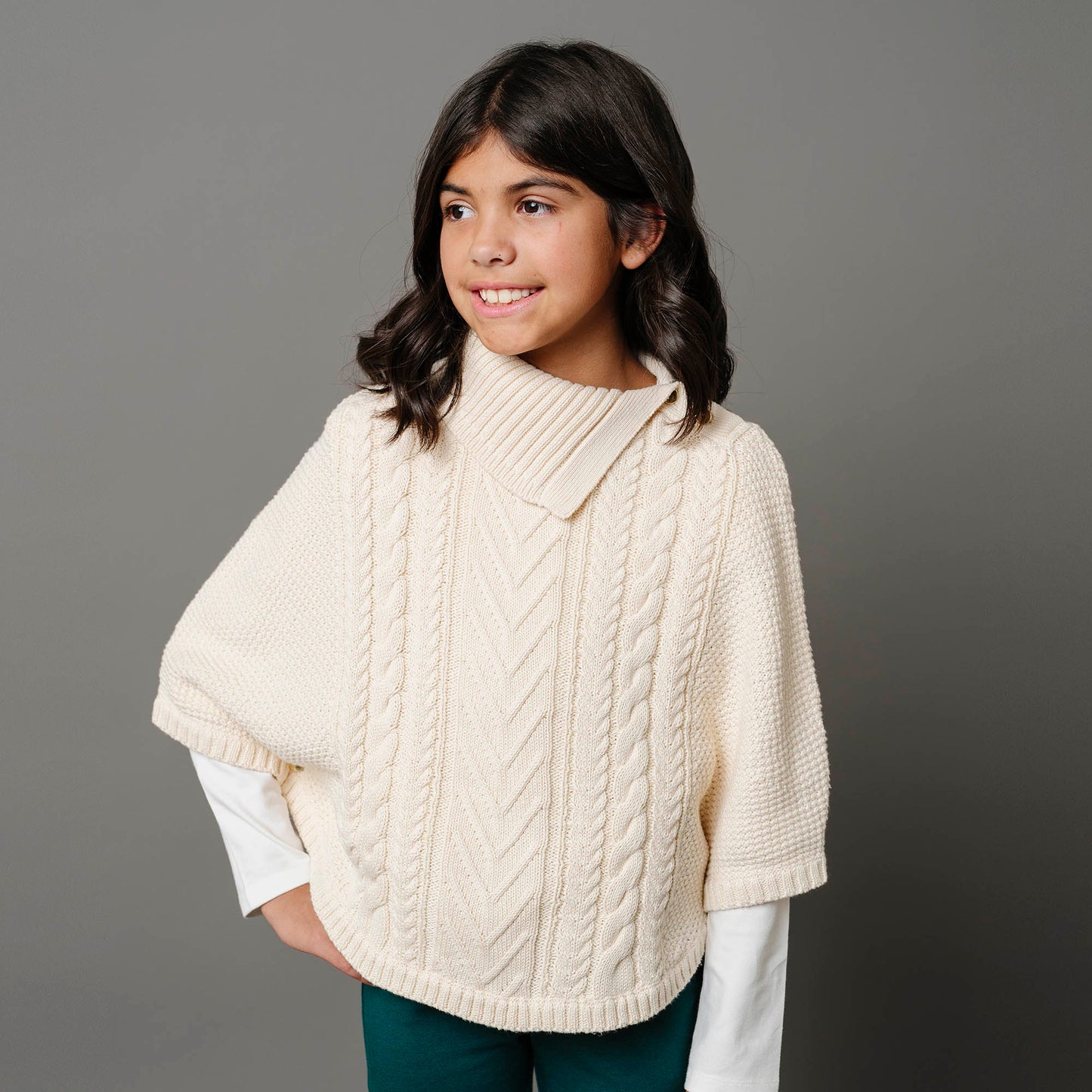 Organic Split Collar Sweater Cape - Baby
