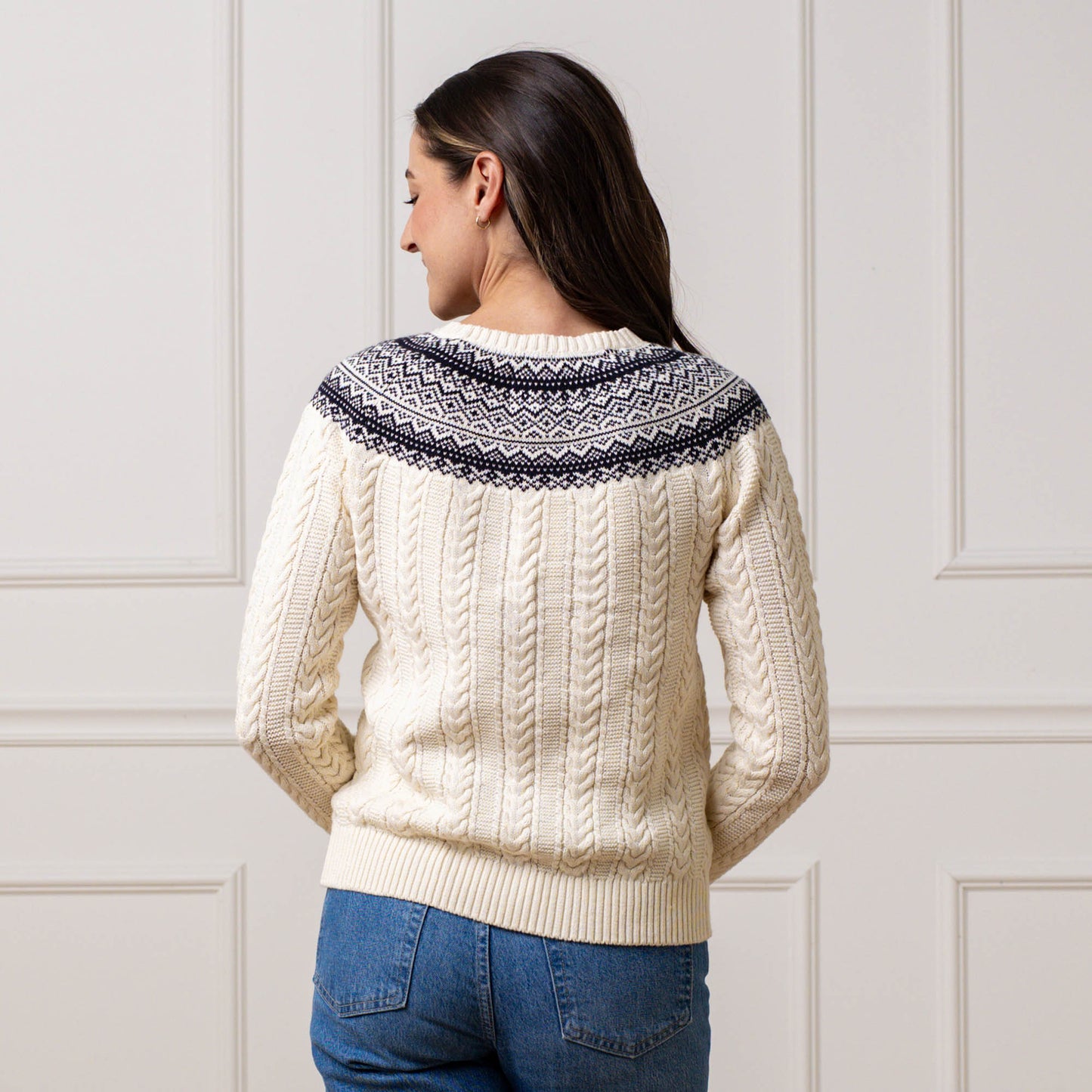 Organic Fair Isle Cable Sweater