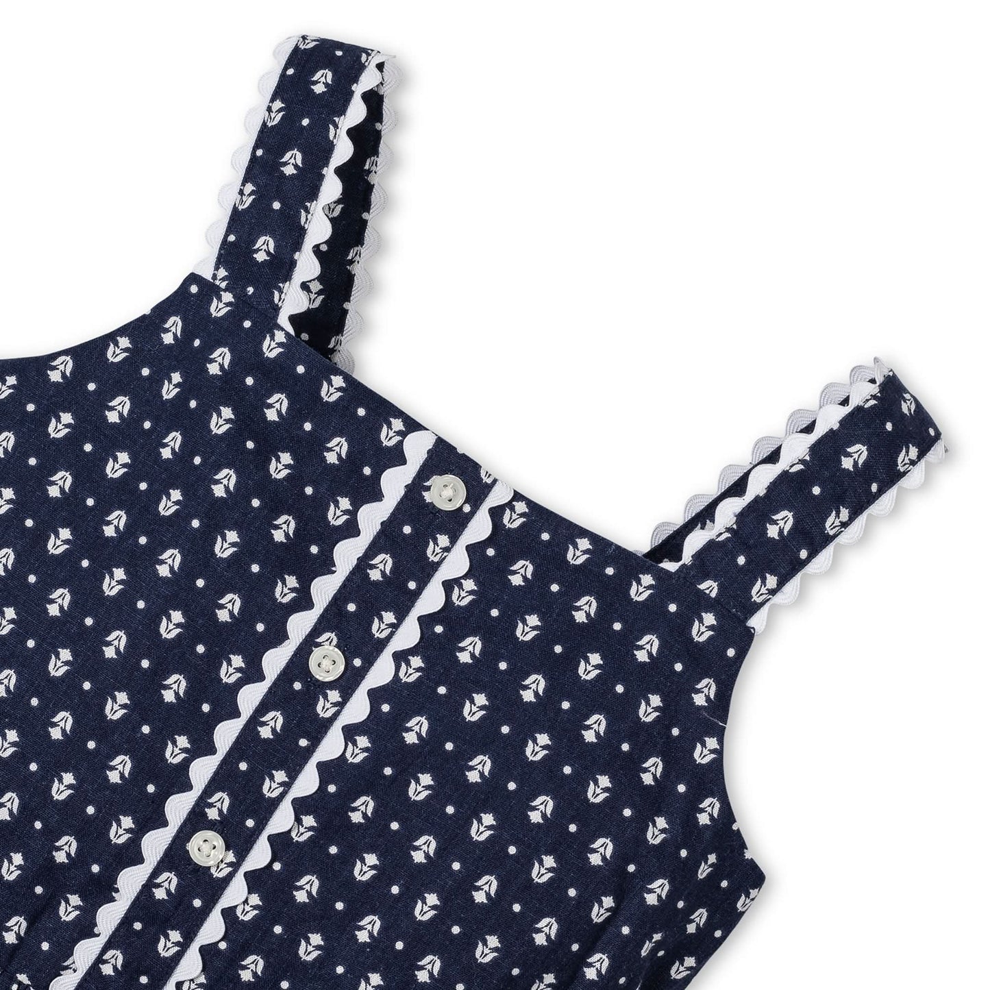 Scallop Trim Button Romper