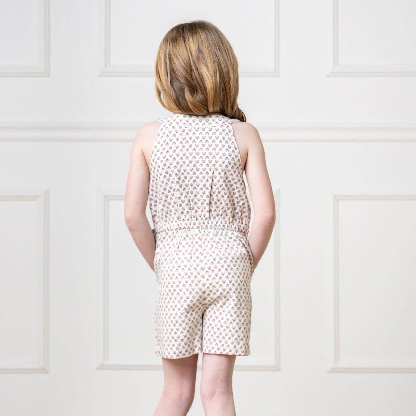Button Front Halter Romper