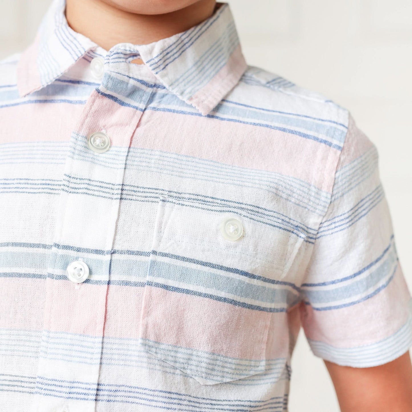 Linen Short Sleeve Button Down Shirt - Baby