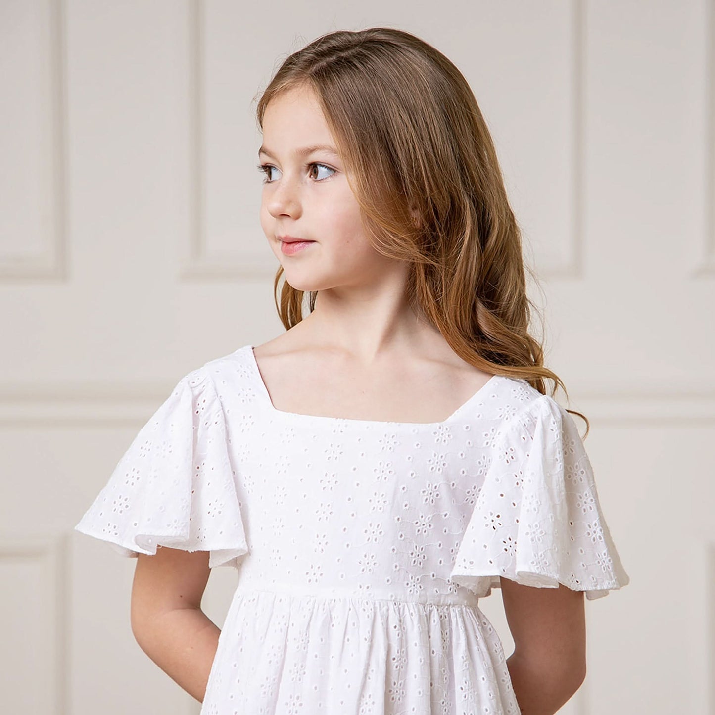 Flutter Sleeve Organic Empire Dress