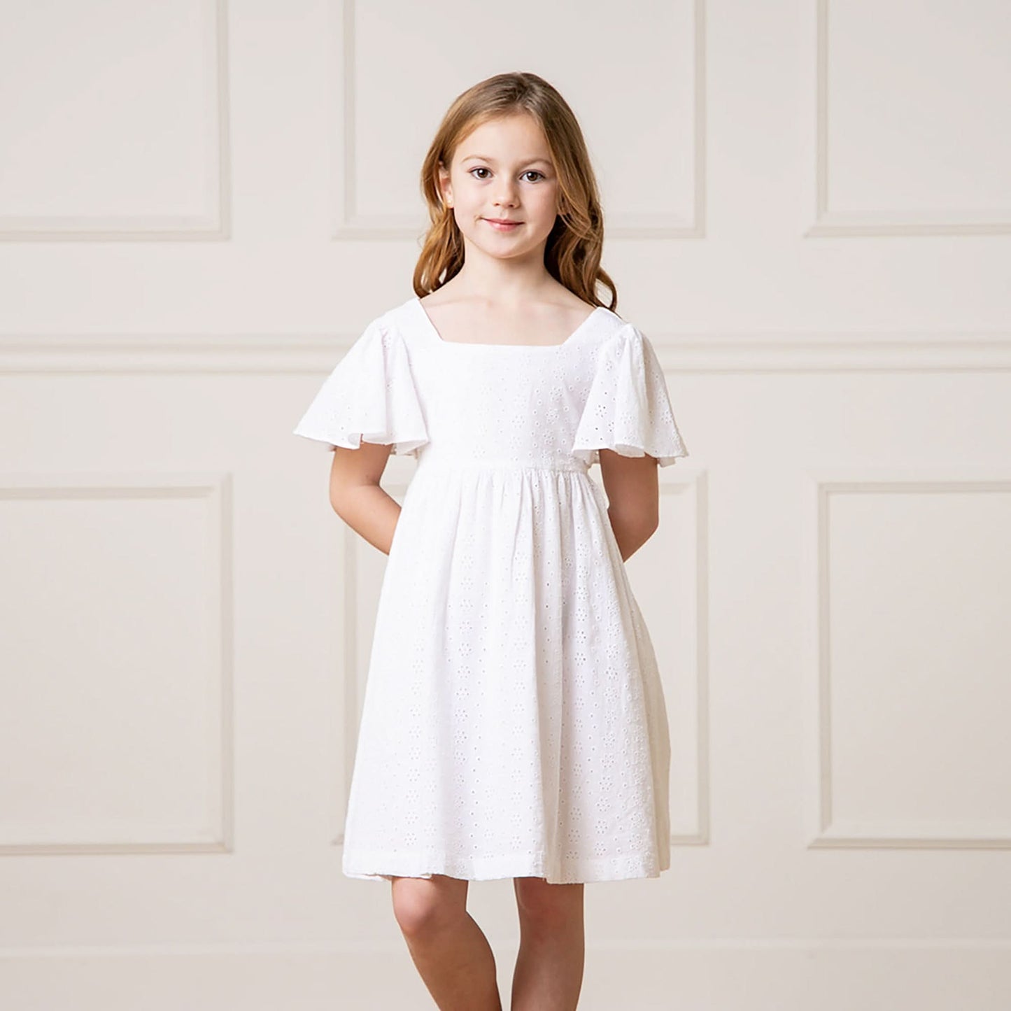 Flutter Sleeve Organic Empire Dress
