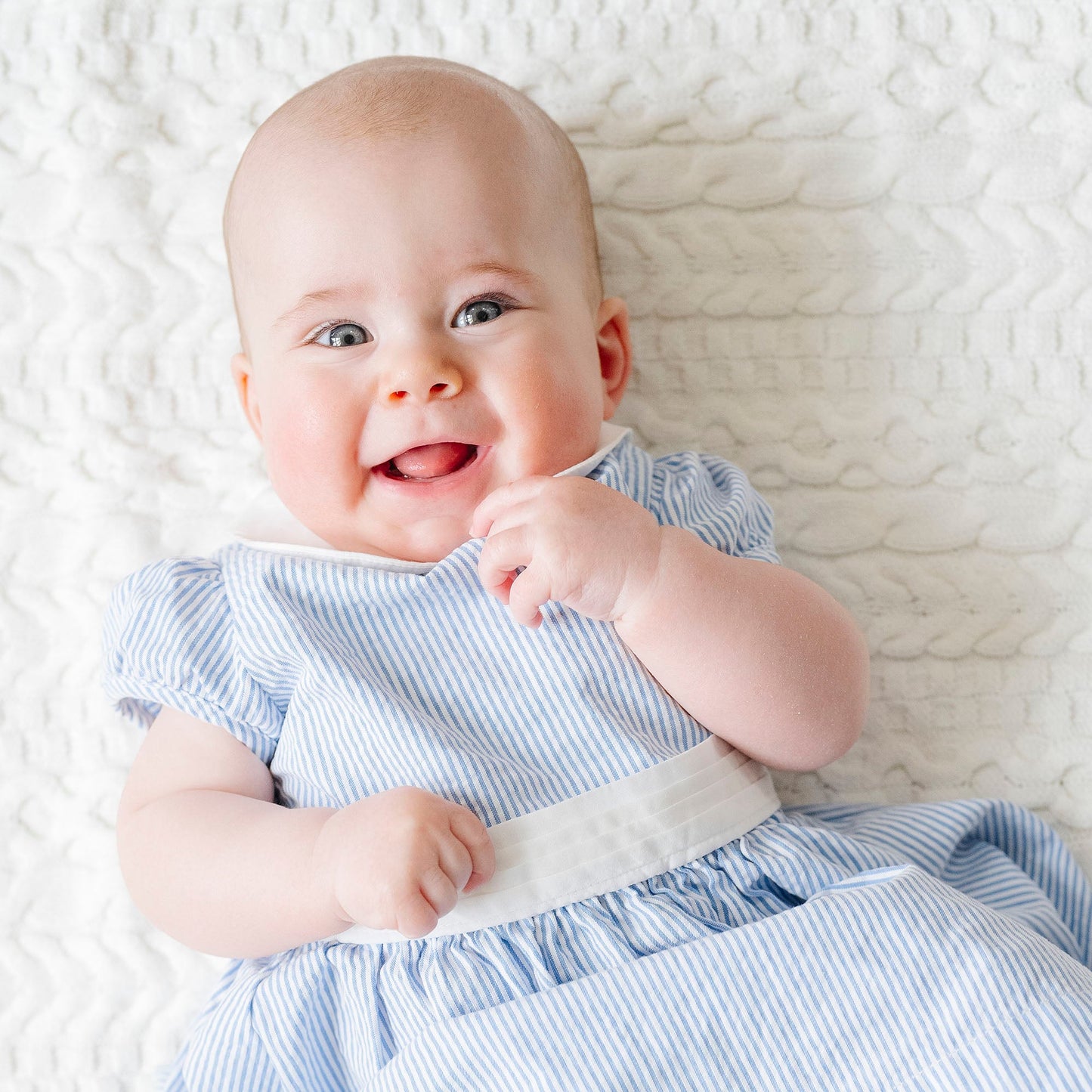 Organic Seersucker Peter Pan Collar Dress - Baby