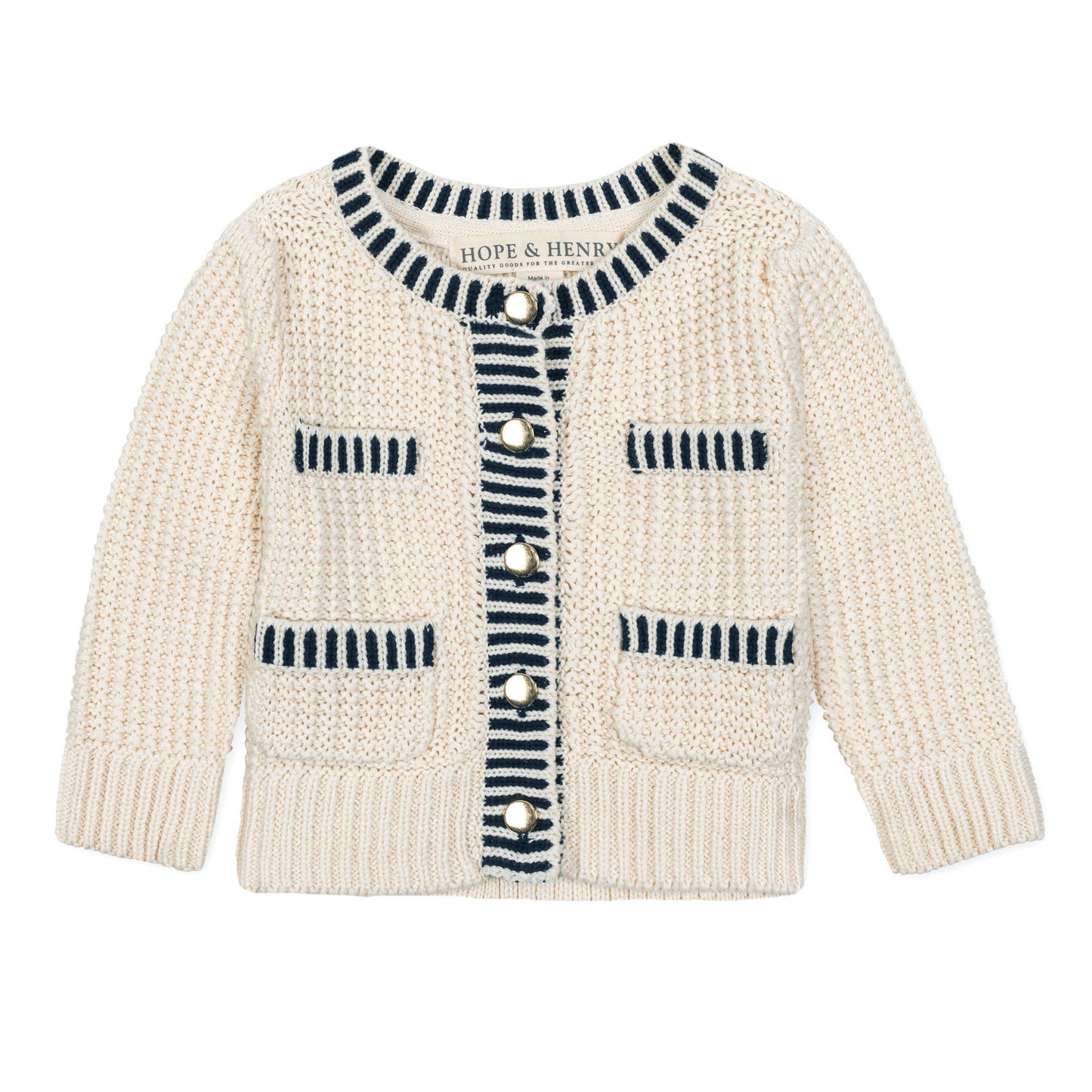 Organic Puff Sleeve Cardigan