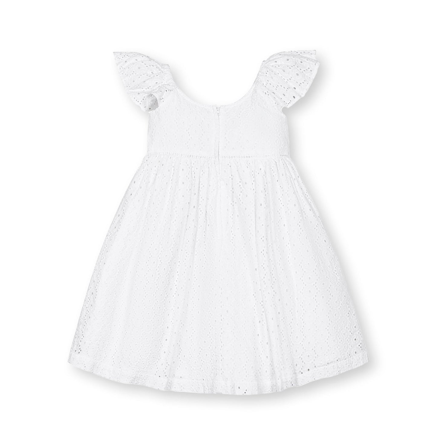 Organic Flutter Sleeve Eyelet Dress