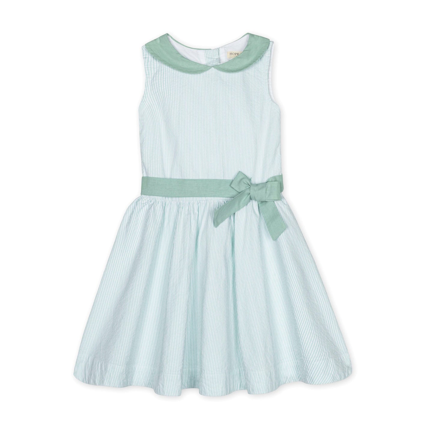 Organic Seersucker Peter Pan Collar Dress