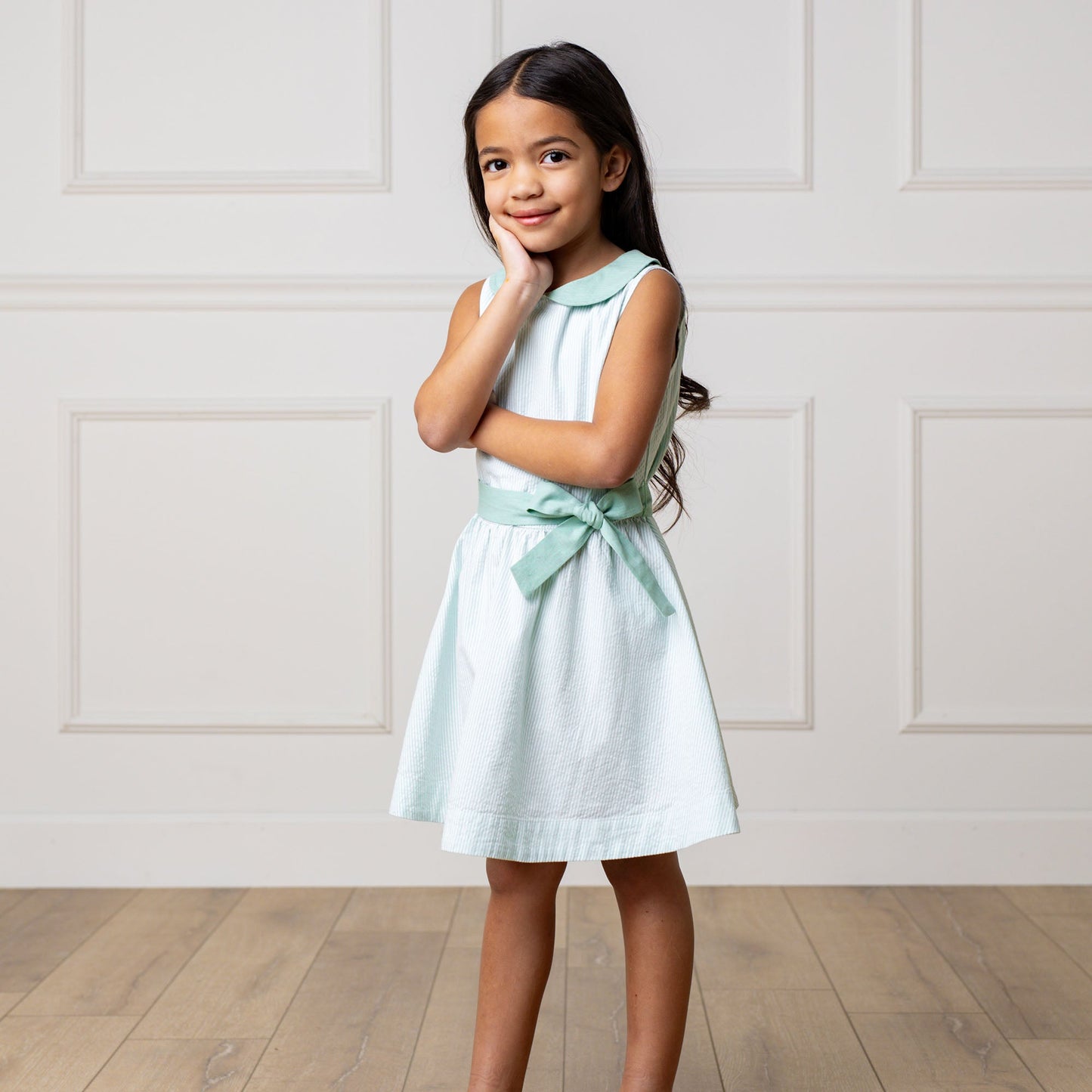 Organic Seersucker Peter Pan Collar Dress
