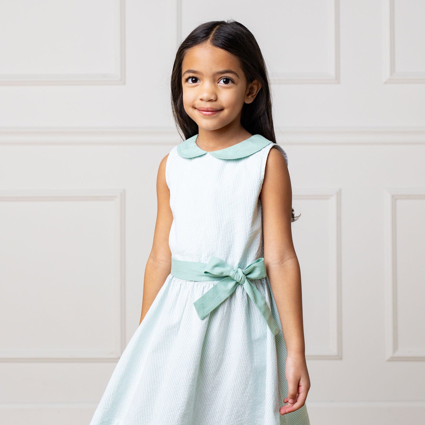 Organic Seersucker Peter Pan Collar Dress