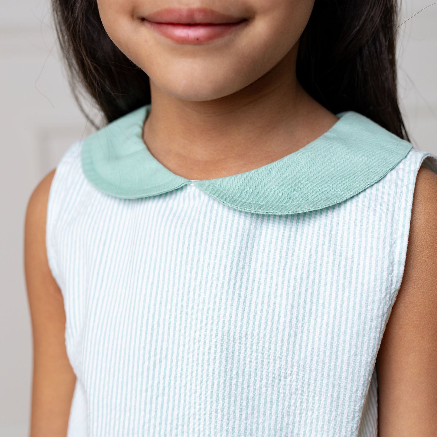Organic Seersucker Peter Pan Collar Dress
