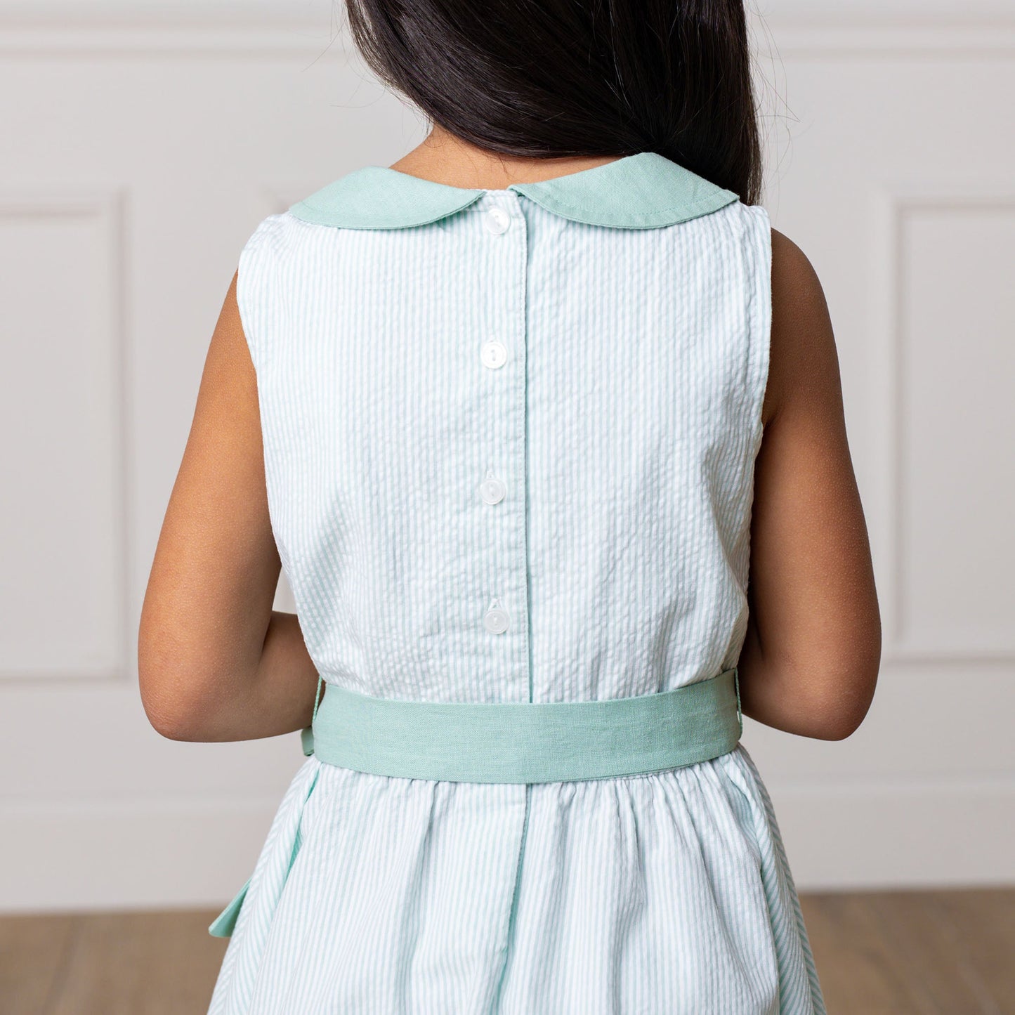 Organic Seersucker Peter Pan Collar Dress