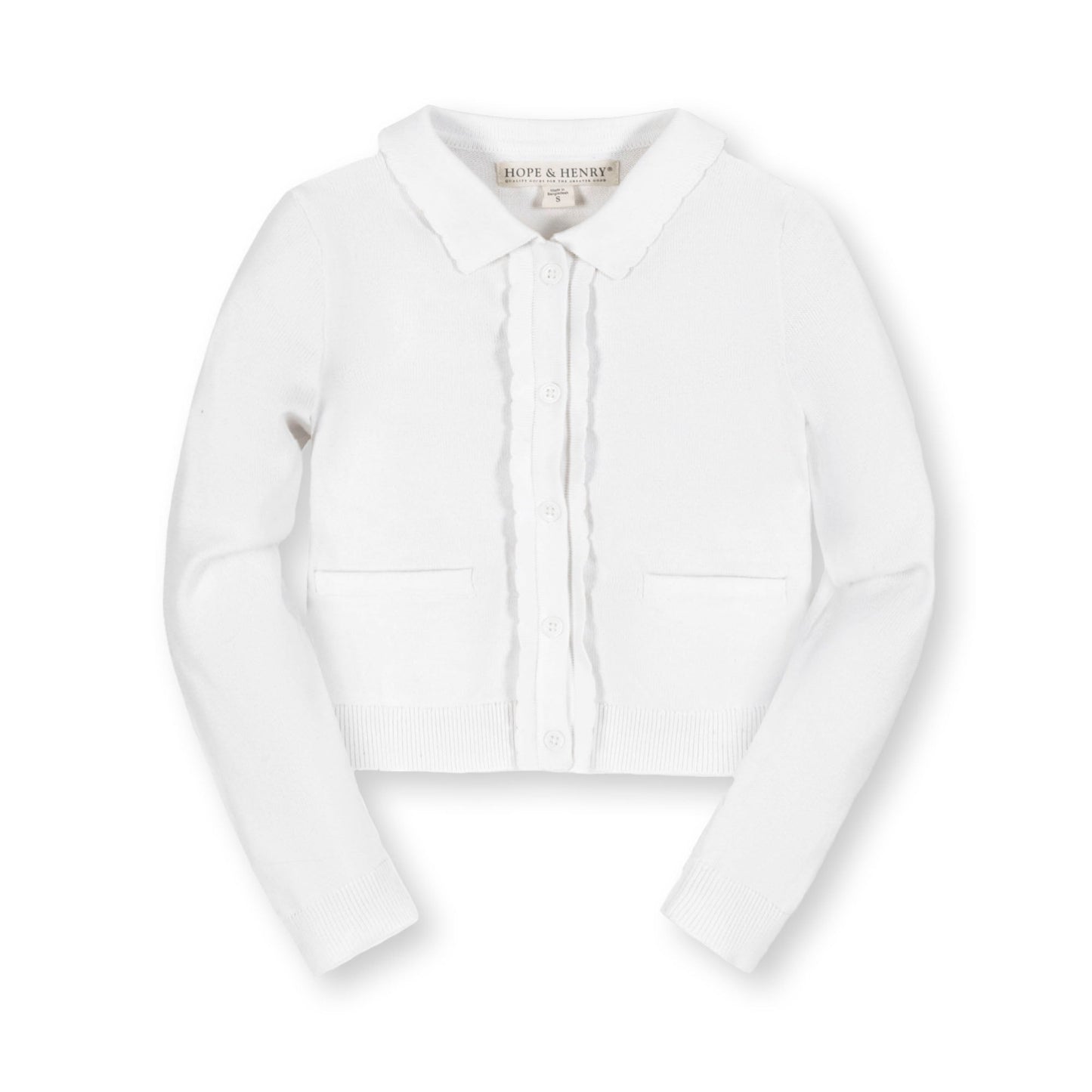 Organic Scallop Edge Cardigan