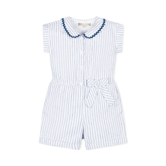Linen Collared Button Front Romper
